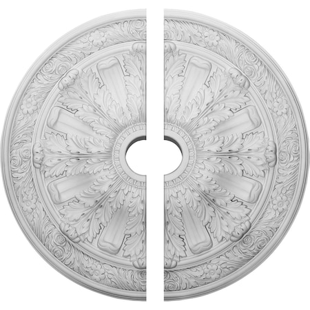 Ekena Millwork Flagstone Ceiling Medallion, Two Piece (Fits Canopies up to 3 7/8"), 30"OD x 3 7/8"ID x 3 1/4"P CM30FL2